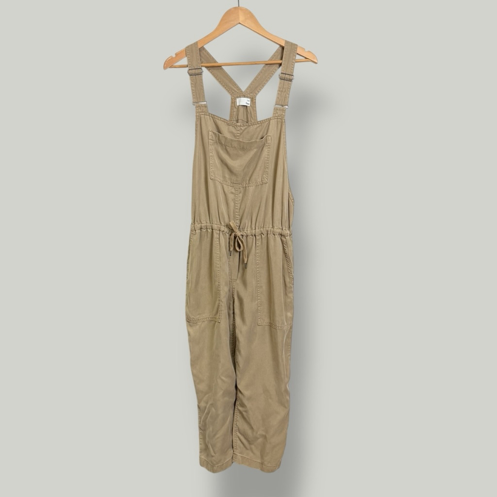 ARITZIA WILFRED FREE Jumpsuit Women Size Small Tan Valletta Overalls Loose Fit - Picture 2 of 16